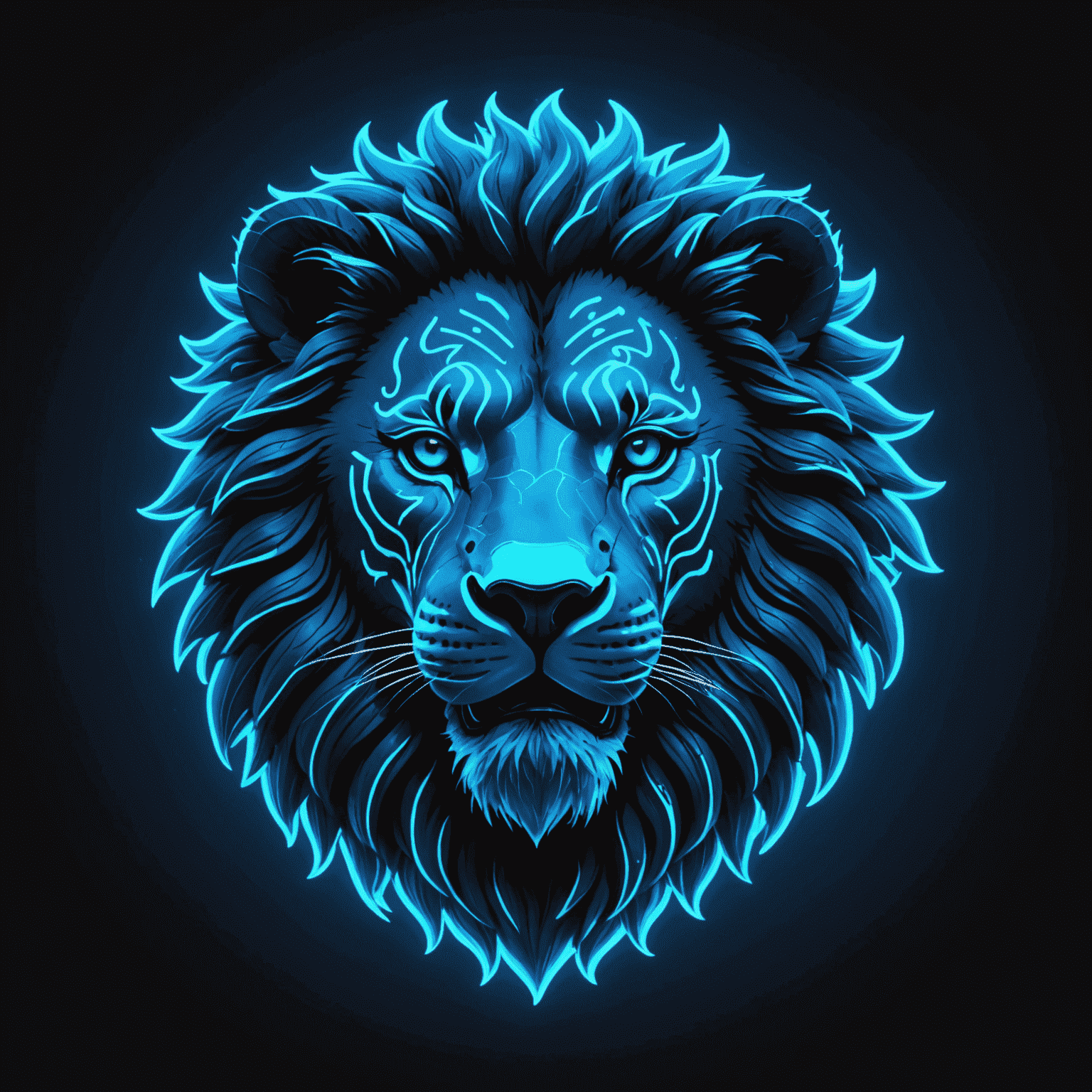 Sembcemas logo - A stylized neon blue lion representing Simba with digital currency symbols