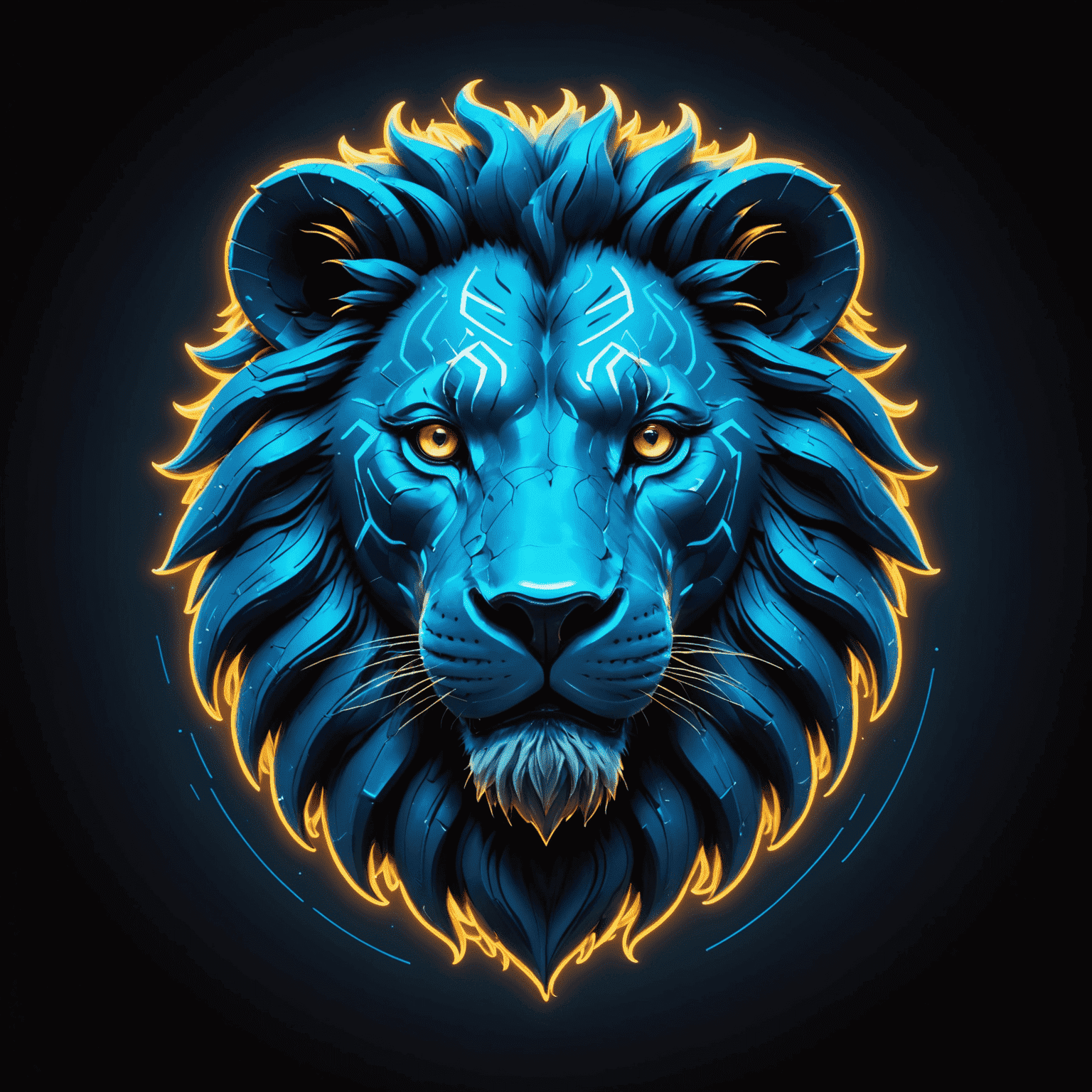 Sembcemas logo - A stylized neon blue lion representing Simba with digital currency symbols