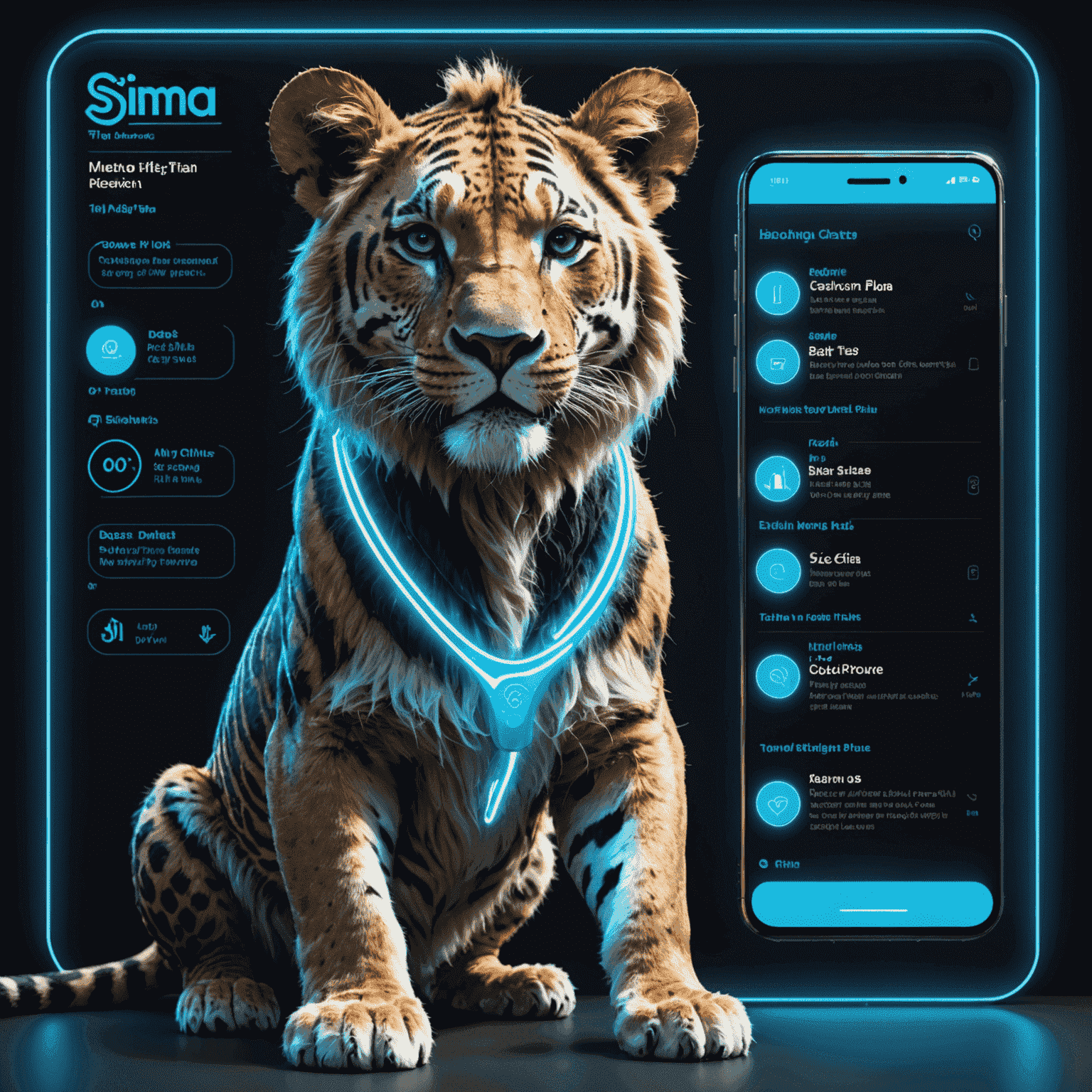 A neon blue image showing various Simba recharge plan options with different data and call time allocations